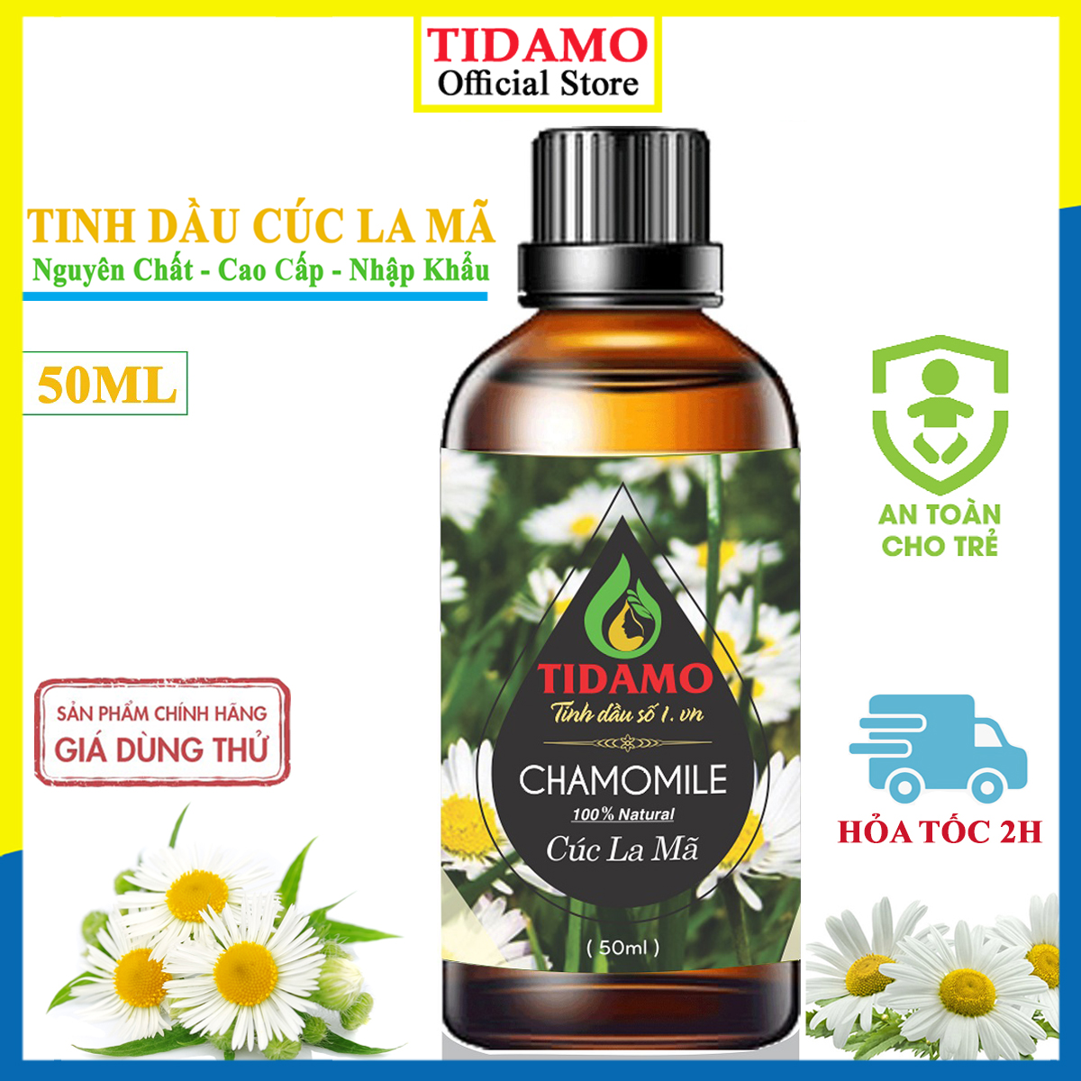 Tinh Dầu Cúc La Mã Cao Cấp Nhập Khẩu, Tự Chọn Dung Tích  Có Kiểm Nghiệm Chất Lượng  Tinh Dầu Xông Phòng Hoa Cúc La Mã Giúp Bảo Vệ Sức Khỏe, Làm Đẹp Và Thư Giãn Tinh Thần – Chai 50ML