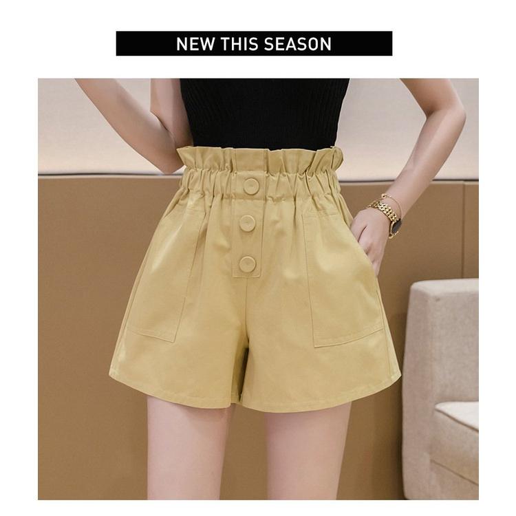 Quần Short Nữ Cạp Nhúm Chất Kaki