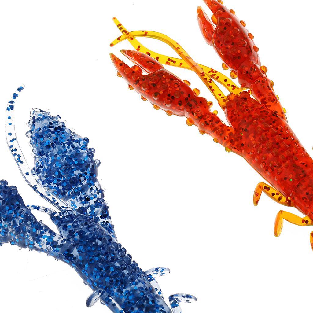 Pack of 5 Soft Rubber 3D Shrimp Prawn Fishing Lures Bait Random Color
