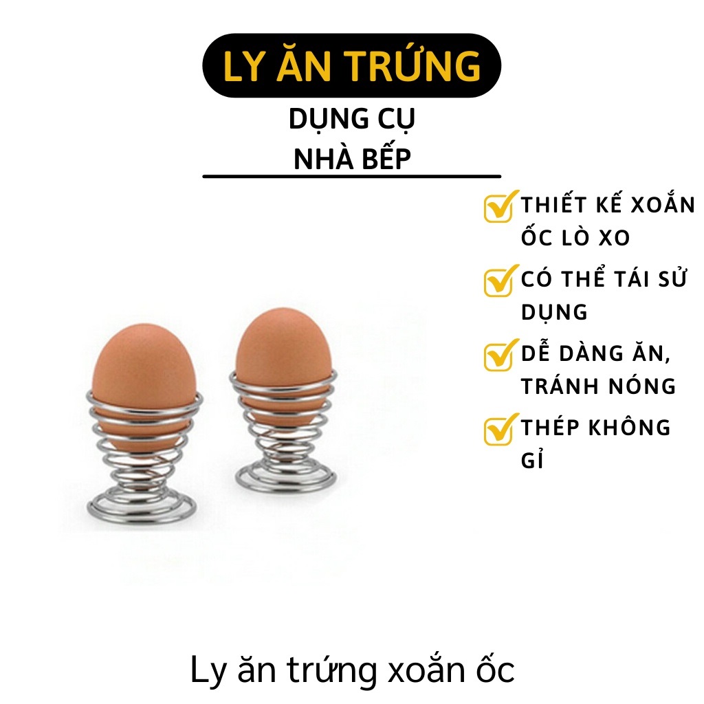 Cốc đựng trứng - ly ăn trứng lộn bằng kim loại dạng lò xo