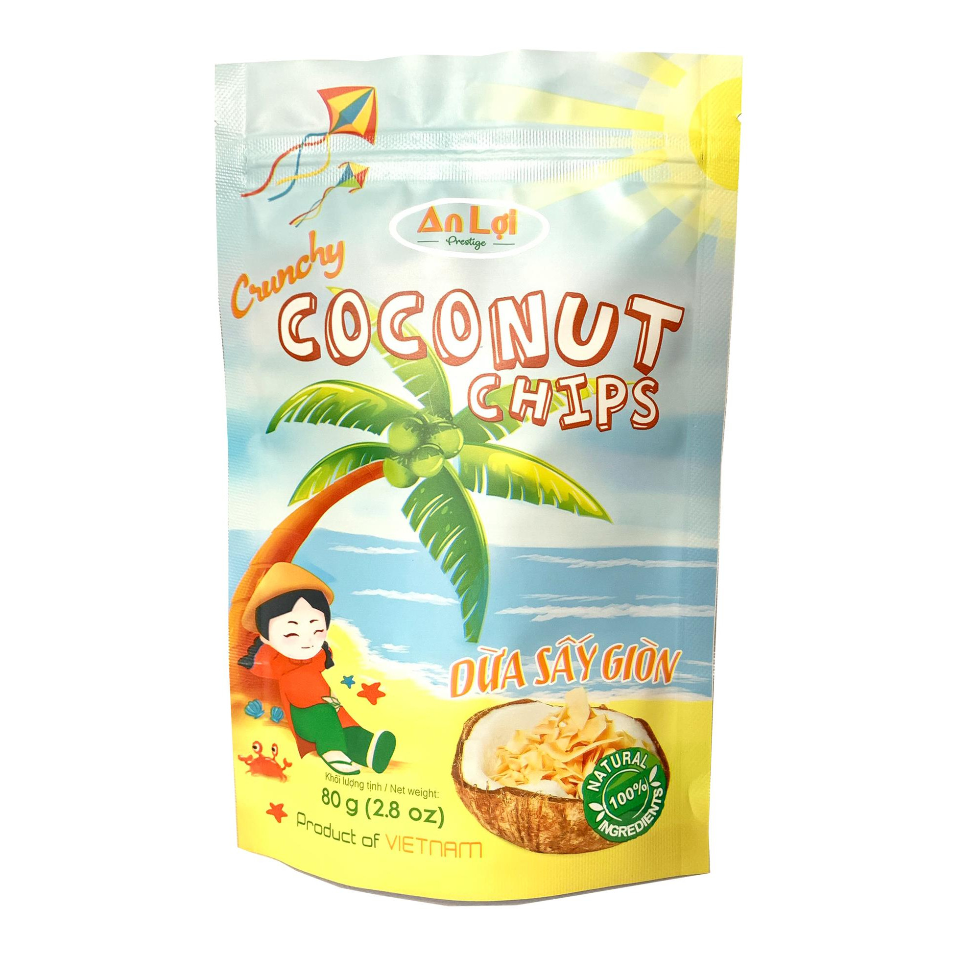 DỪA SẤY GIÒN AN LỢI 80g (ĐẶC SẢN BẾN TRE) CRUNCHY COCONUT CHIPS