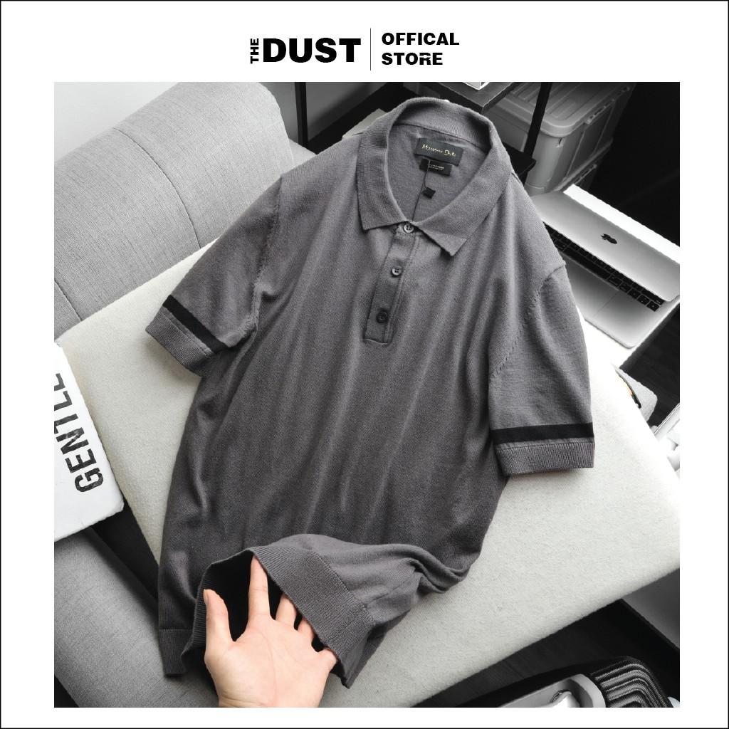 Áo len nam ngắn tay cổ bẻ phối tay MS, chất len cao cấp, phong cách trẻ trung lịch lãm - THE DUST