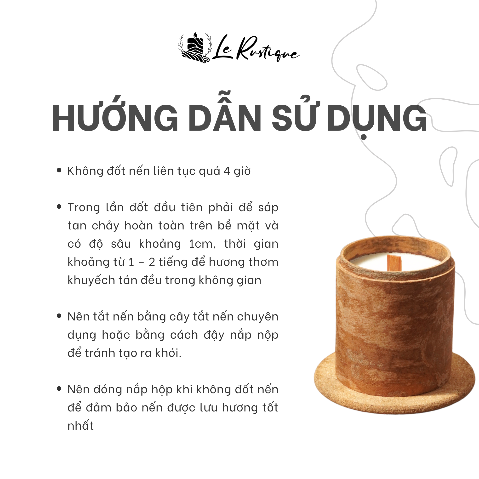 Nến Thơm Thủ Công Le Rustique Mùi Thiền (Calming Aura) - 100g/ 200g - Hũ Nến Vỏ Quế Tự Nhiên - Có Kiểm Định Chất Lượng - Nến Thơm Thư Giãn Trị Liệu - Nến Thơm Thiên Nhiên