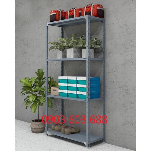Kệ Sắt V Lỗ Đa Năng Dài 1m x Rộng 0,4m x Cao 1,5m x 4 Tầng Lắp Ghép Để Đồ