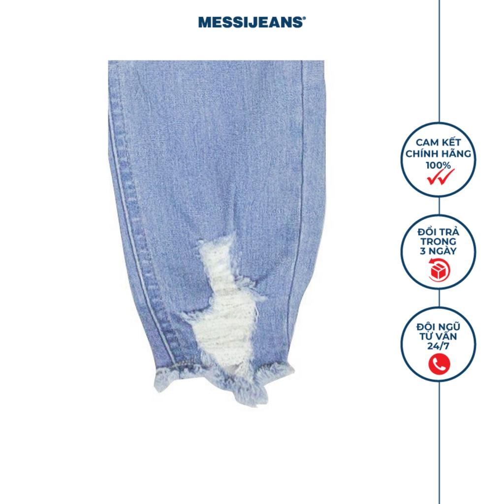 Quần jeans lửng nữ ống ôm màu nhạt MESSI SJW-656-18