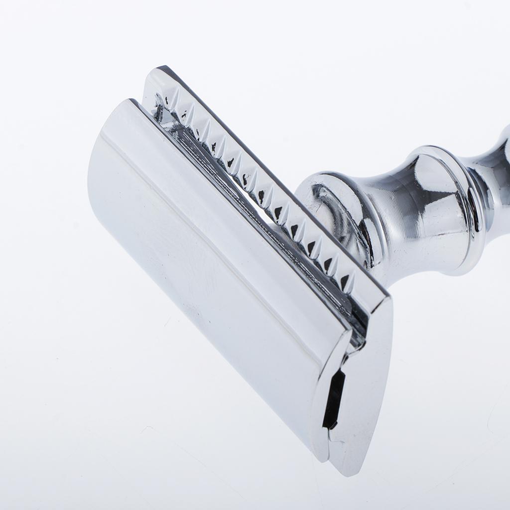 2 Pcs Wood Handle Double Edge Safety Shaving Moustache Grooming Tool