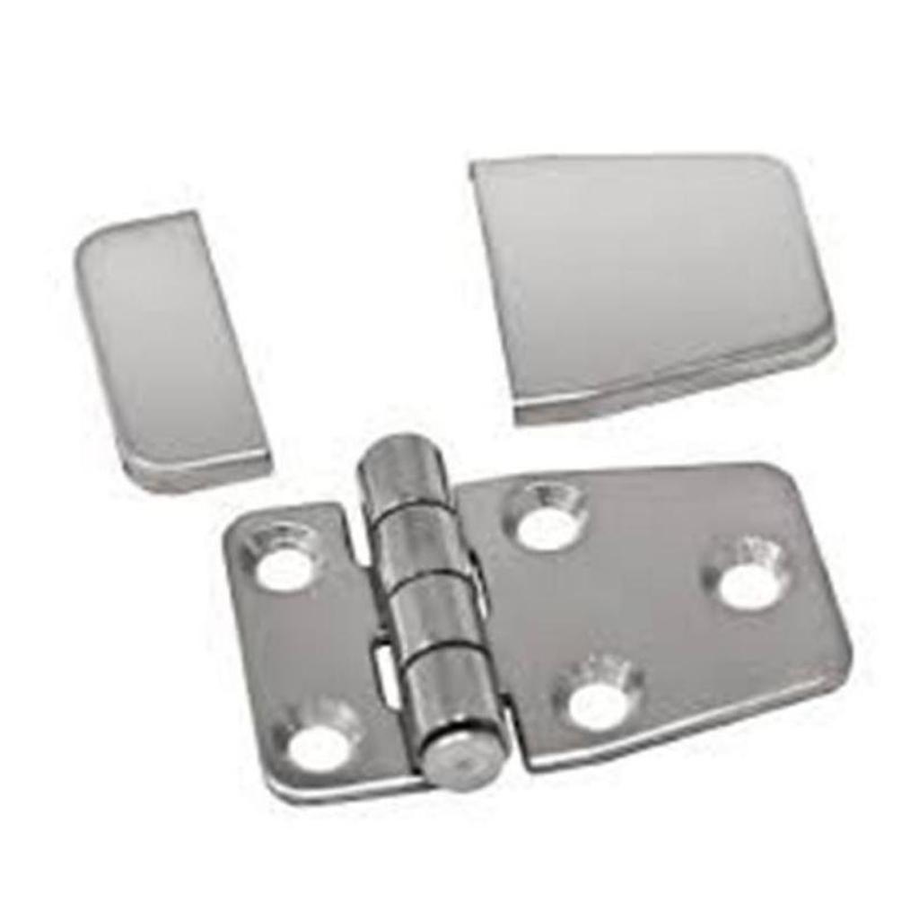 2x Marine Boat Strap Hinge Door Cabin Box Deck Strap Hinge & Cover Stainless