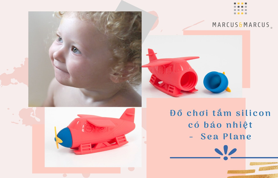 Đồ chơi tắm silicon có báo nhiệt cho bé Marcus &amp; Marcus, từ 18 tháng - Sea Plane