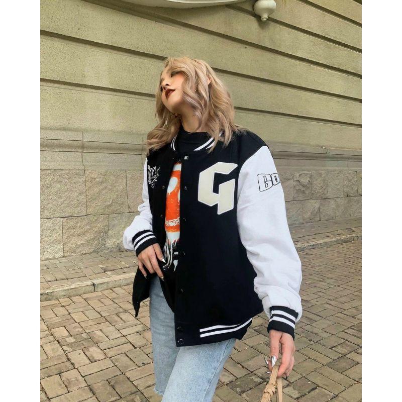 Áo khoác dù Varsity GonZ Bomber Nam Nữ Ulzzang Form Rộng