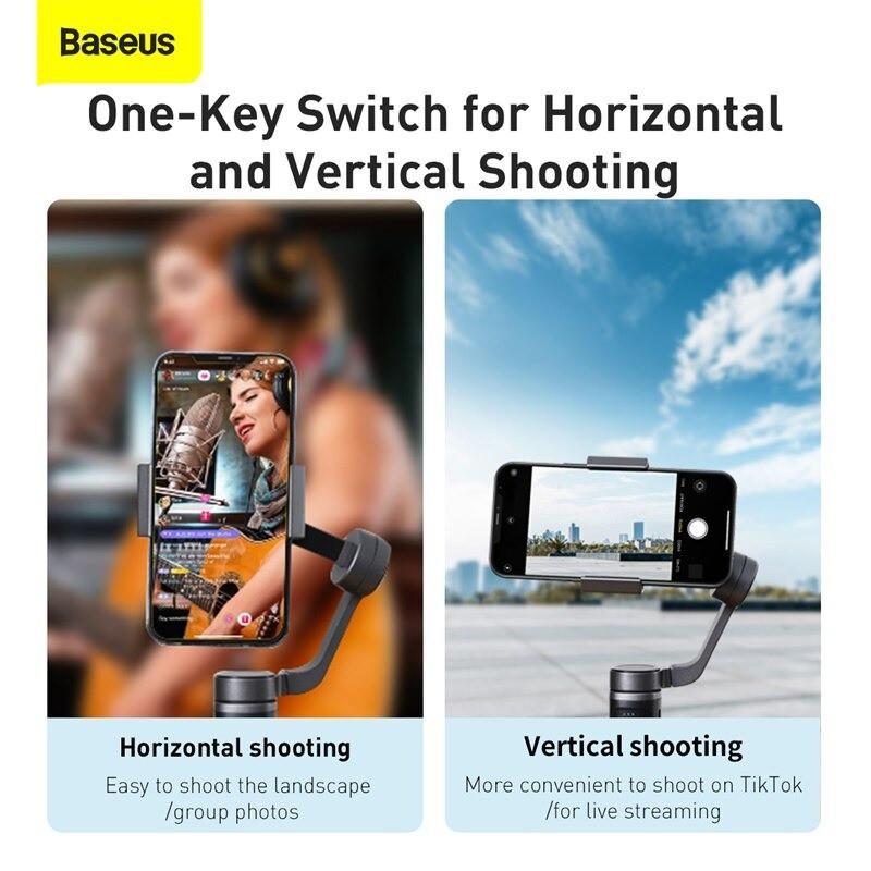 Tay cầm chống rung đa năng nhỏ gọn mini cho điện thoại Baseus Gimbal Stabilizer Smartphone Handheld Holding -Hàng Chính hãng