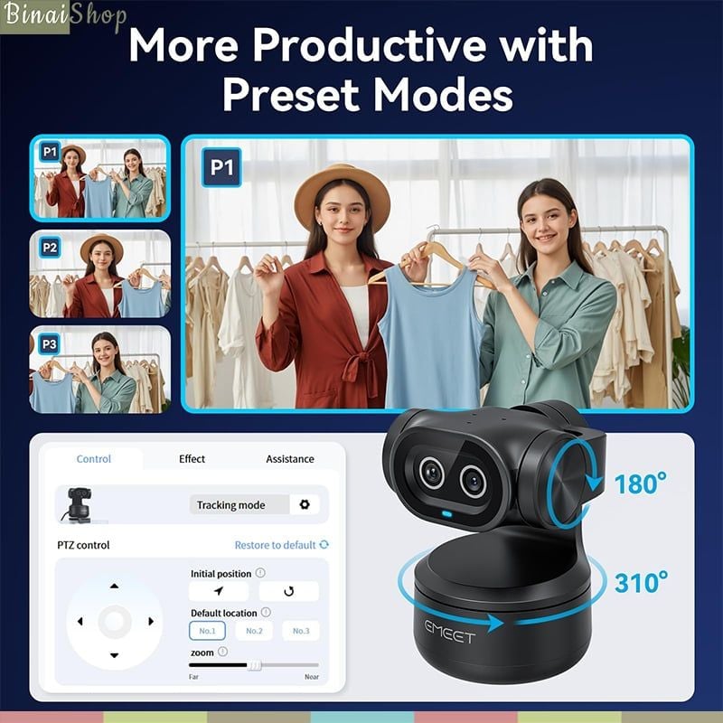 EMEET PIXY - Webcam Kép Theo Dõi AI 4K, Sử Dụng Cảm Biến Sony, 3 Micro Lọc Ồn Dành Cho Dạy Học, Họp Online, Livestream, Tiktok - Hàng Chính Hãng