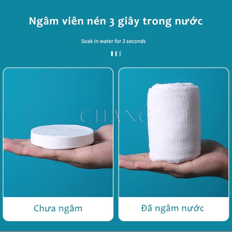 Khăn Tắm Viên Nén Du Lịch, Khăn Tắm Cotton Tiện Lợi Thấm Hút Nước Tốt, Tiết Kiệm Không Gian