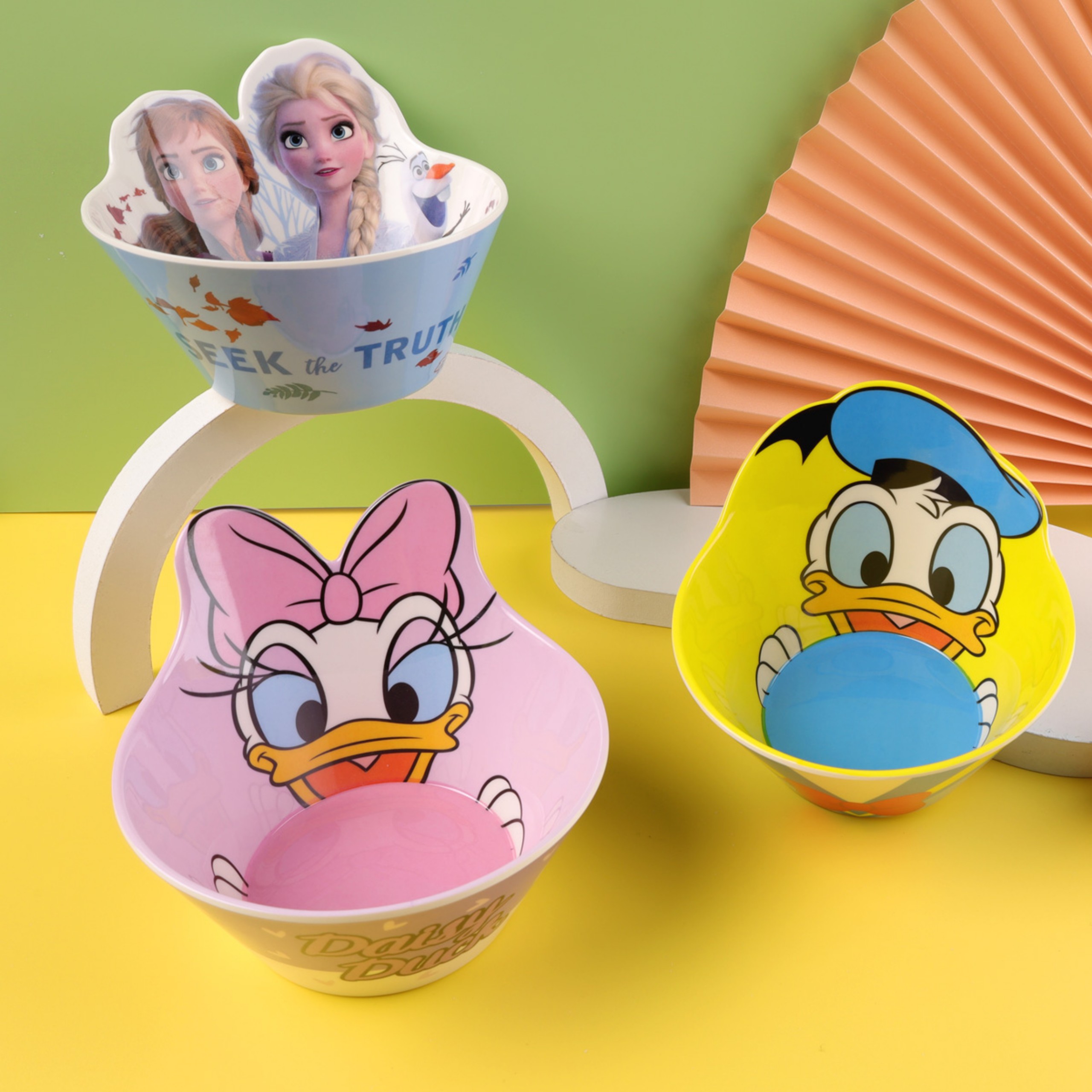 Chén tô ăn dặm Disney cho bé nhựa melamine cao cấp Frozen Elsa Anna nổi 3D mới 2022