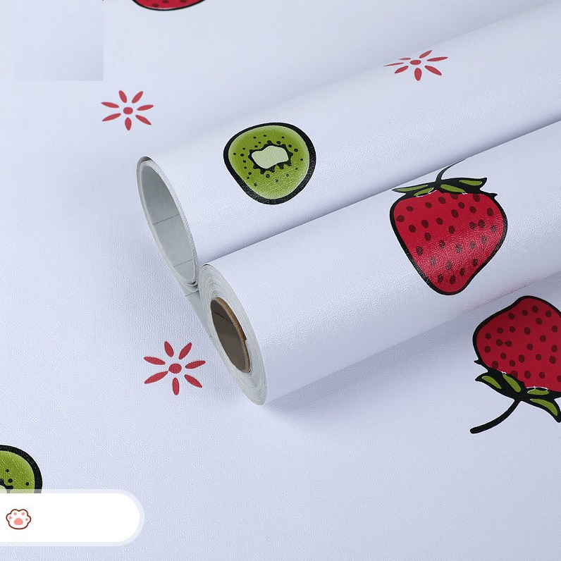 Combo 10 mét giấy dán tường, decal dán tường trang trí nhà cửa KIWI TRẮNG khổ 45cm