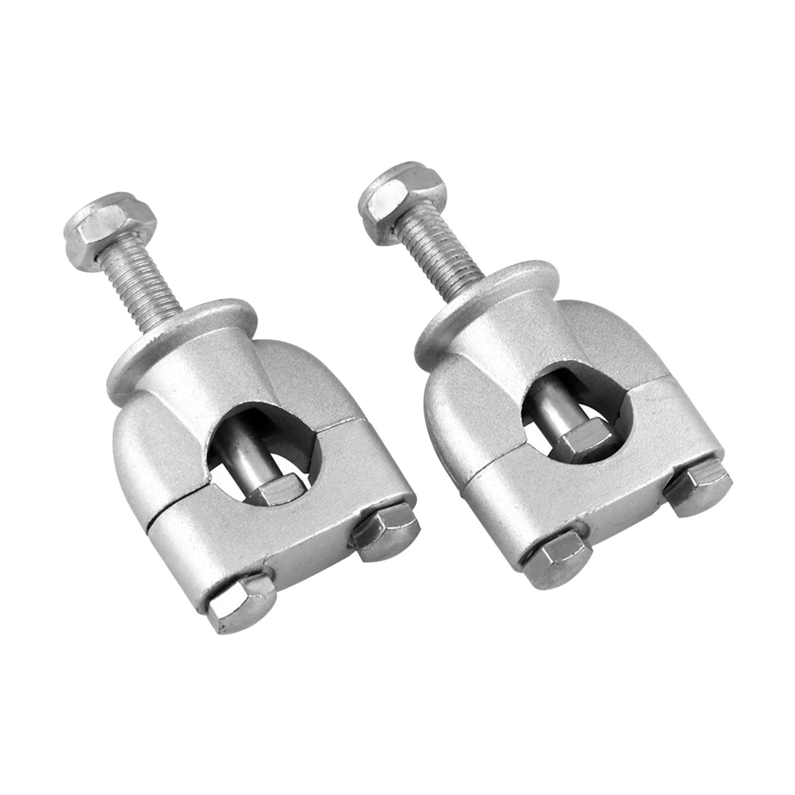 2pcs 7/8" 22mm Motorcycle Handlebar Handle Riser Bar Clamp Silver Durable
