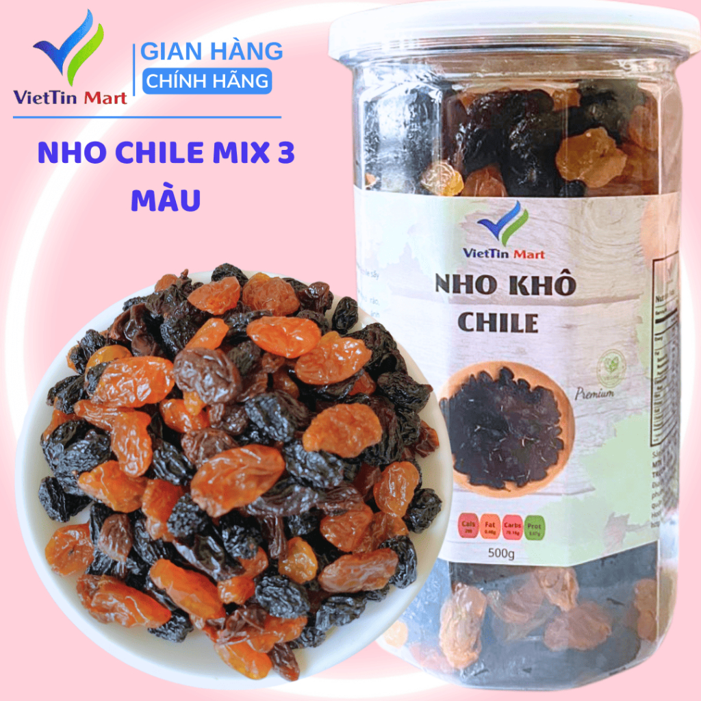 Nho Chile Nhập Khẩu Mix 3 Màu Viettinmart 500g