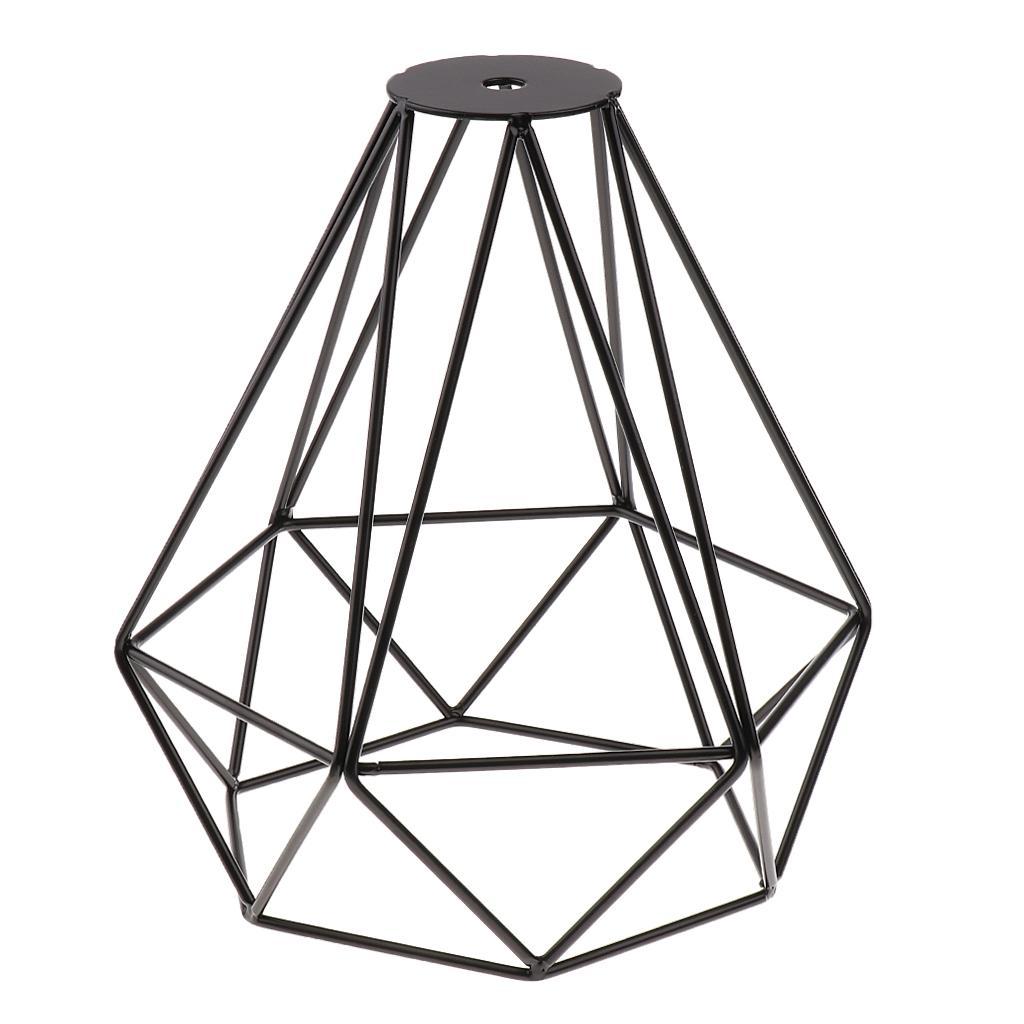 Vintage Metal Diamond Loft Pendant Ceiling Light Lamp Bulb Cage White+Black