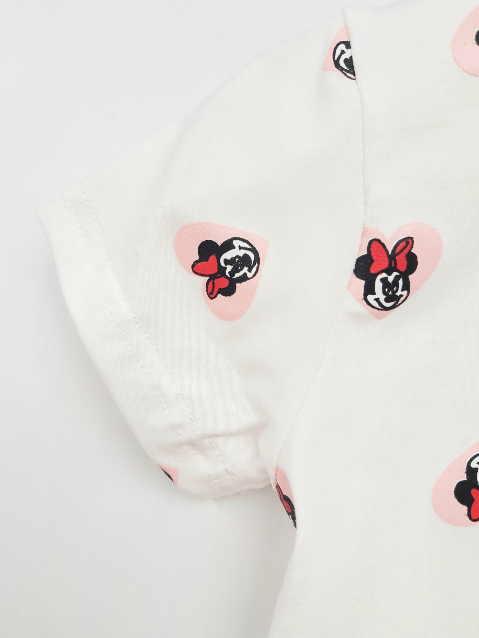 Áo cộc tay Mickey cổ trụ bé gái 1-6 tuổi