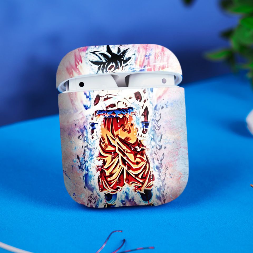 Miếng dán skin chống bẩn cho tai nghe AirPods in hình Dragon Ball - Goku Ultra Instinct - 7vnr56 (bản không dây 1 và 2)