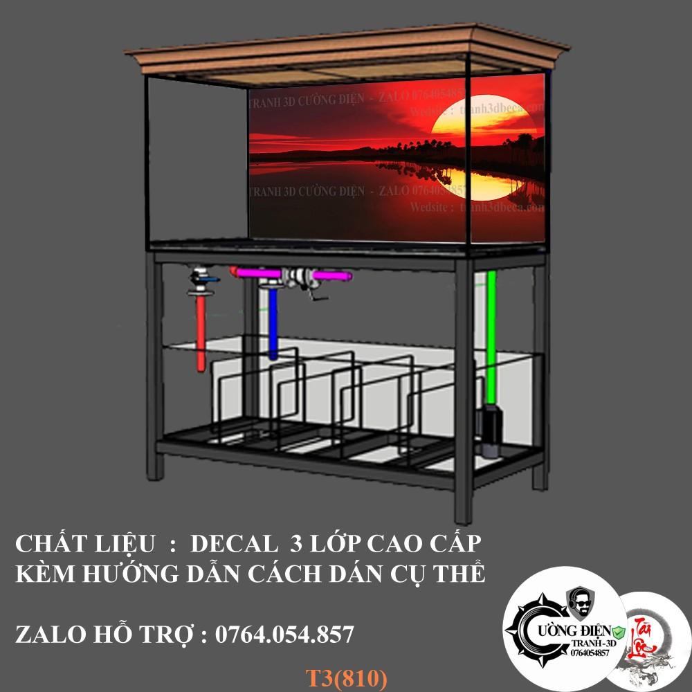 Tranh dán hồ cá 3d , hồ cá rồng , la hán , cá dĩa …