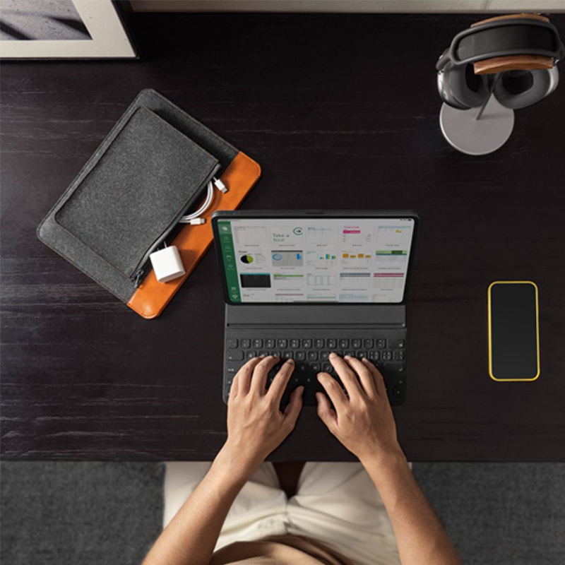 Túi Chống Sốc TOMTOC (USA) Felt Và PU Leather Cho iPad 9.7&quot;-11&quot;/iPad Pro 12.9&quot; - Hàng Chính Hãng
