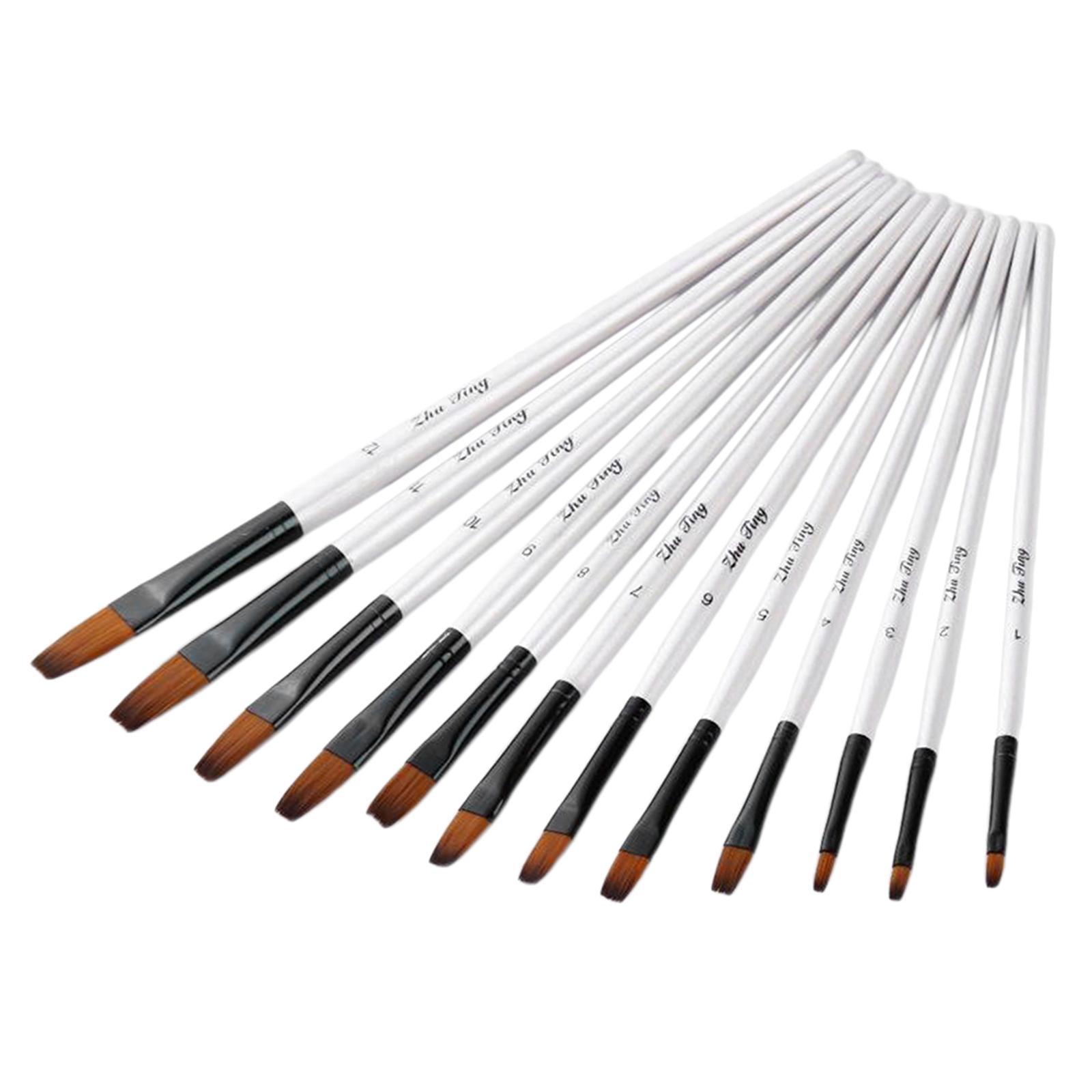 Paint Brushes Set,12Pcs Round Pointed Tip Paintbrushes Nylon Hair Artist Acrylic Paint Brushes for Acrylic Oil Watercolor, Face Nail Art,Rock Painting