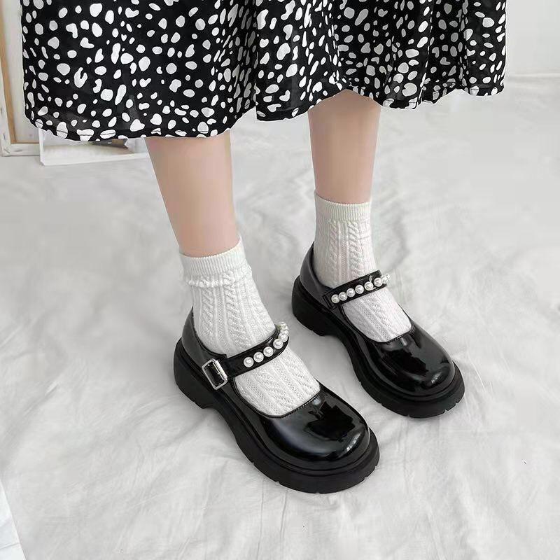 Giày lolita Nữ Da Bóng FAROSA giày ulzzang phong cách Hàn quốc mary quai cài đế cao cá tính năng động cực hót D36