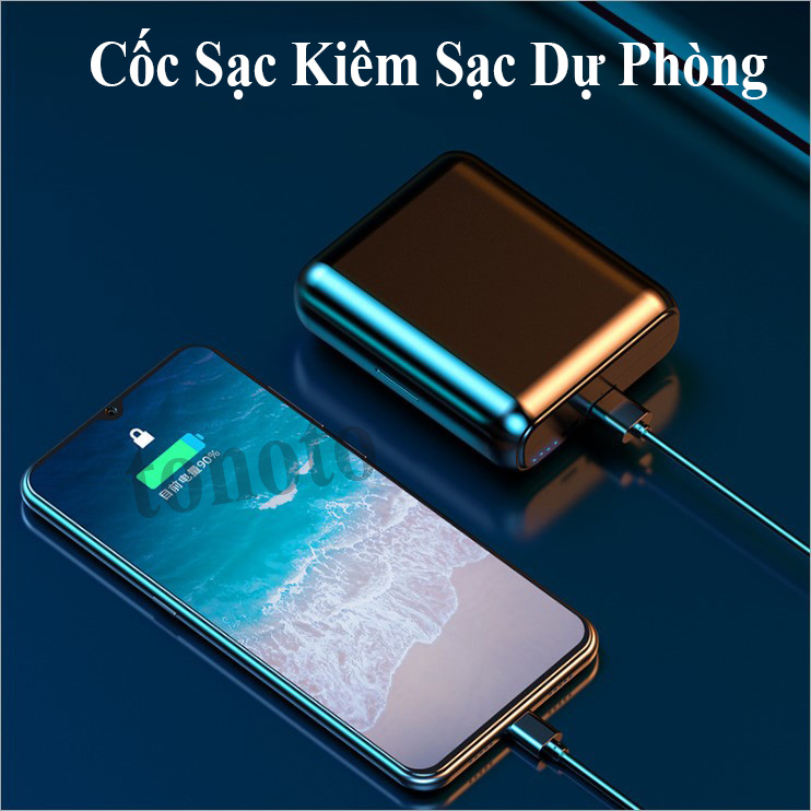 Tai nghe Bluetooth không dây AMOI Y10 sạc siêu nhanh 20 phút, cốc sạc kiêm sạc dự phòng 1200mAh, hỗ trợ đàm thoại nghe nhạc, tai nghe nhét tai không dây, tai nghe có mic-Hàng chính hãng