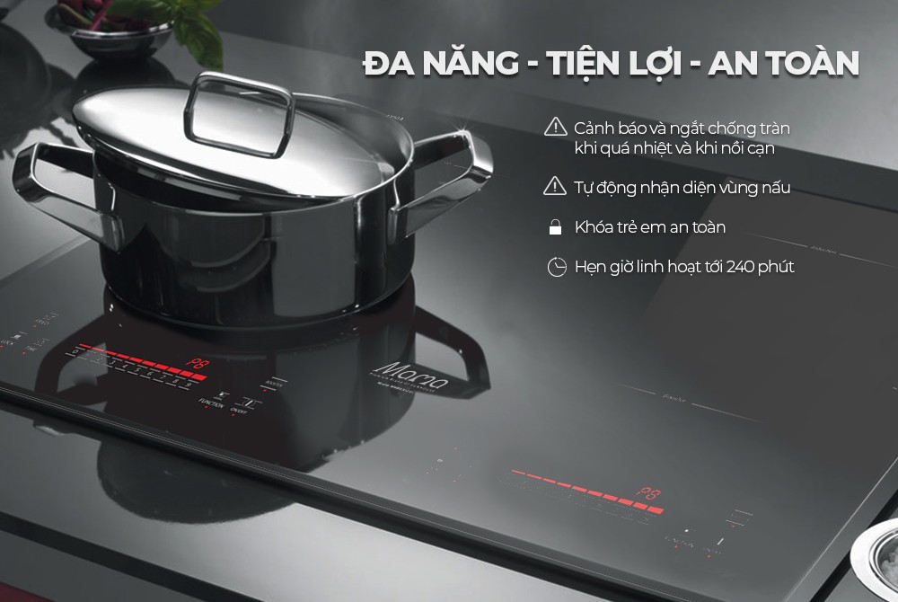 Bếp đôi điện từ Sunhouse Mama MMB9302-EC - Hàng Chính Hãng