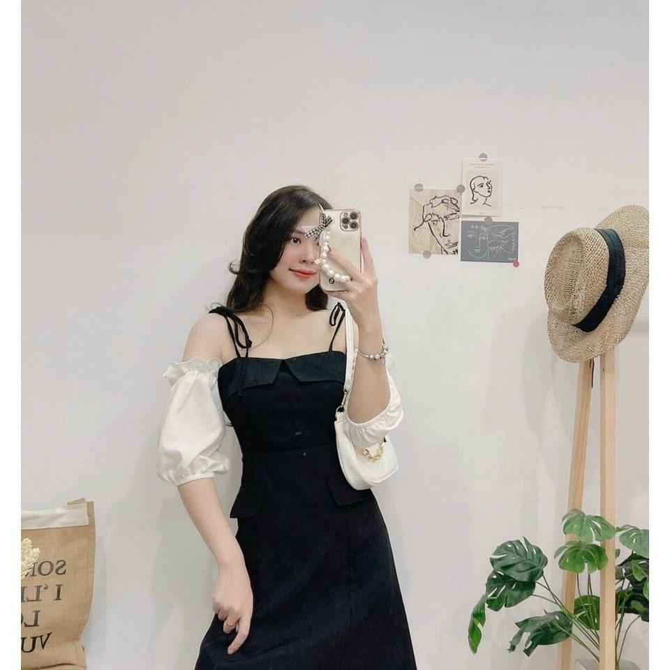 Đầm Trễ Vai Tay Bồng