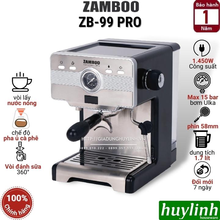 Máy pha cà phê Espresso Zamboo ZB-99 PRO - Tự ngắt nước - Hàng chính hãng