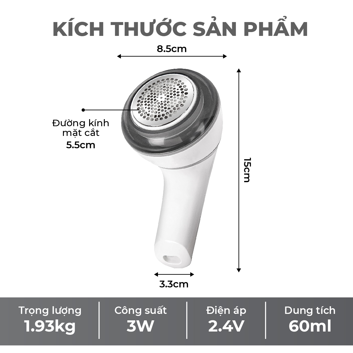 Máy cắt lông xù Lebenlang ZZ01, công suất 3W, sử dụng lên đến 30 phút, bảo hành 2 năm - hàng chính hãng