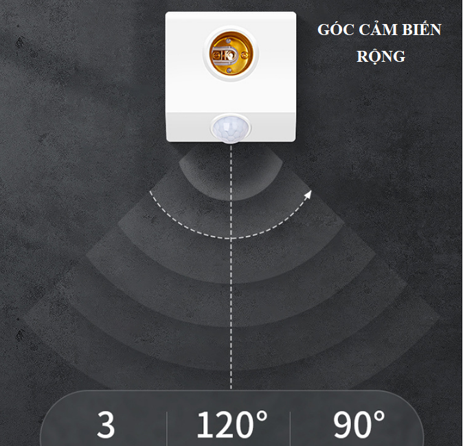Đui đèn cảm biến chuyển động hồng ngoại LOẠI TỐT NÚT GẠT đui đèn cảm ứng chuyển động