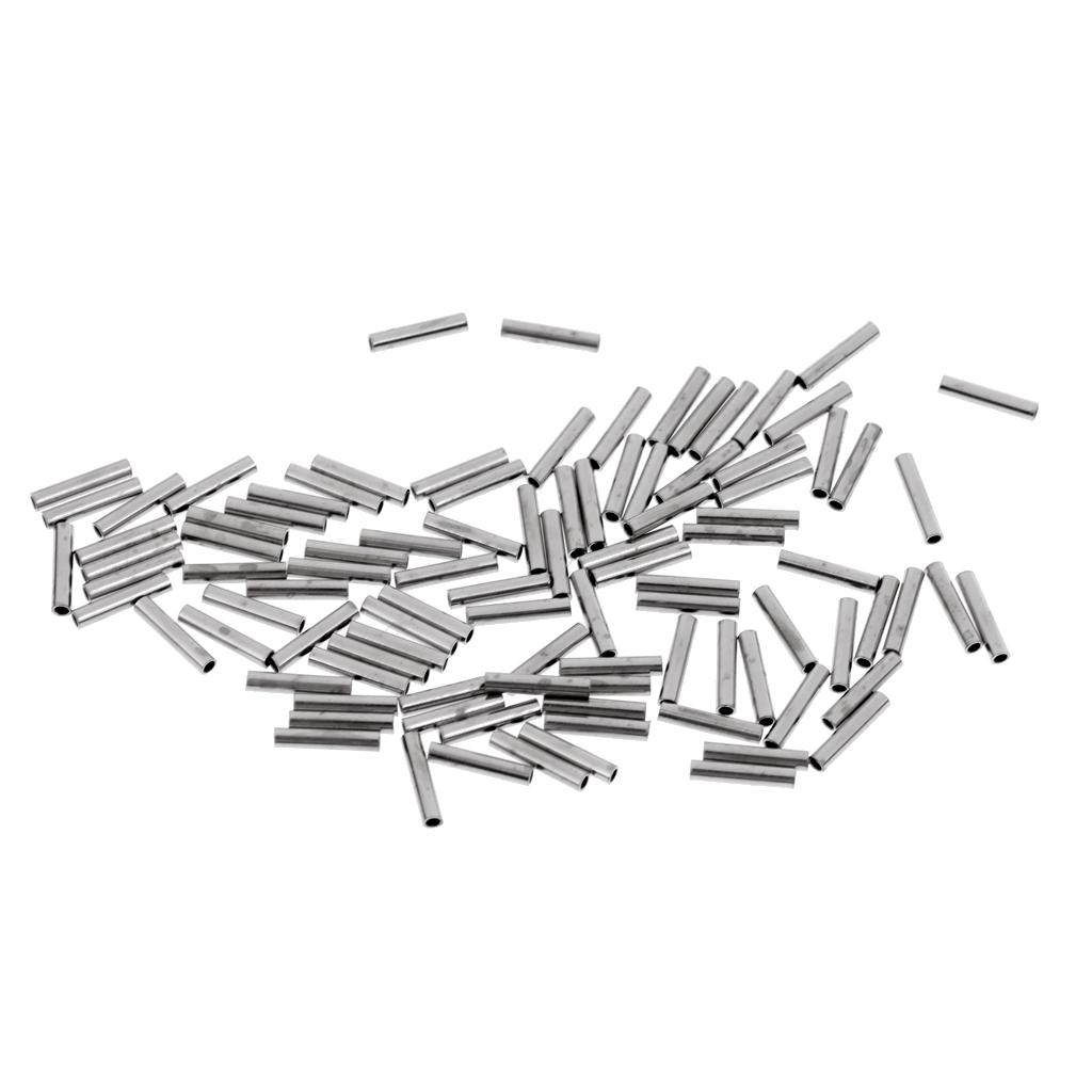 100 Pieces Crimping Loop Sleeve Tool Fishing Line Tackle Rigs 1.0x8mm
