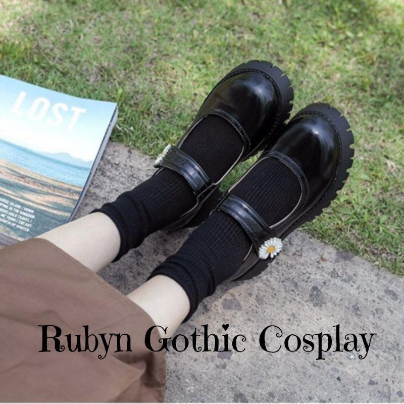 Giày Búp Bê Lolita hoa cúc quai dán vintage xinh xắn