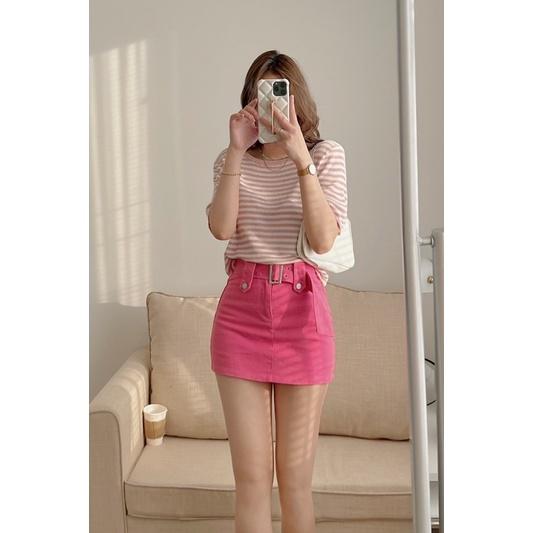 CHÂN VÁY KAKI JEANS KÈM ĐAI CÓ QUẦN TRONG style Ulzzang