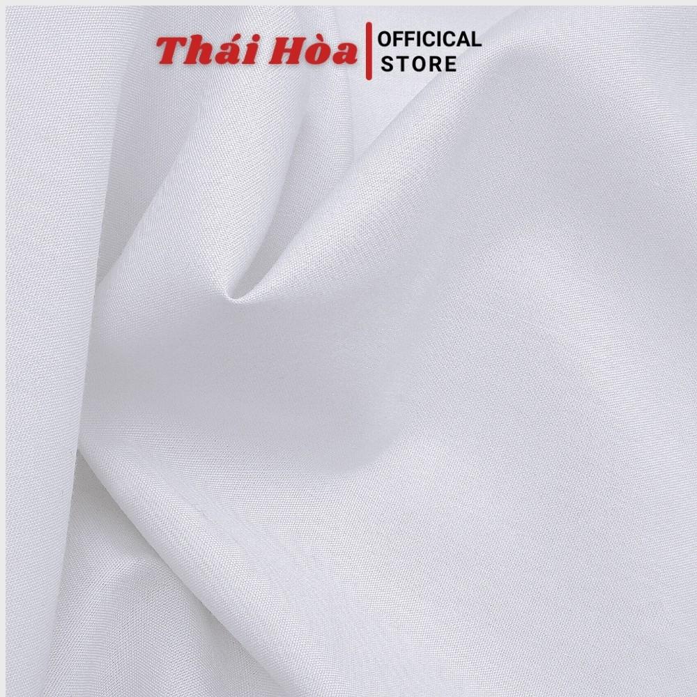 Áo sơ mi nữ công sở dài tay, màu trắng chất vải cotton Áo sơ mi nữ Thái Hòa 047-01-01