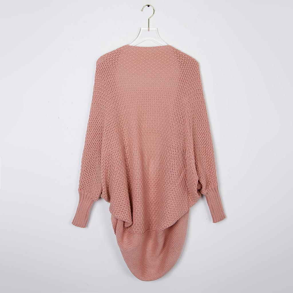 Womens Solid Cardigan Slouchy Loose Sweater Batwing Long Sleeve Chunky Knitted Front Open Outwear