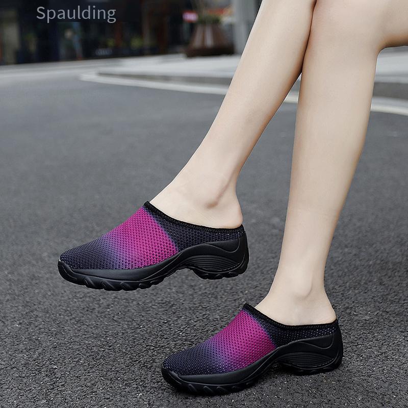 Đảm bảo chất lượng giày vải nữ giày ngoài trời phù hợp với giày lưới màu đỏ giày công sở nhẹ