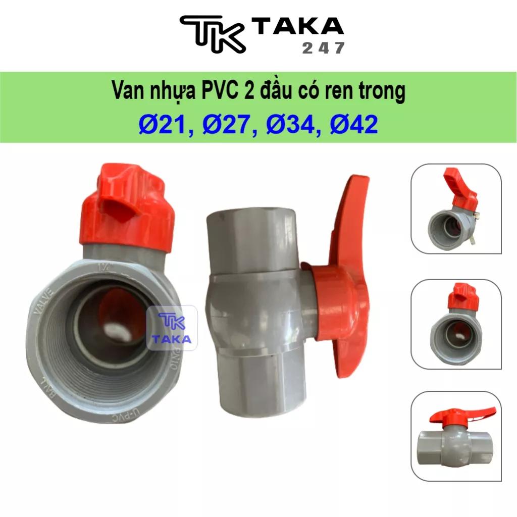 Van nhựa 2 đầu có ren trong phi 21 27 34 42 48 60 vật tư ngành nước