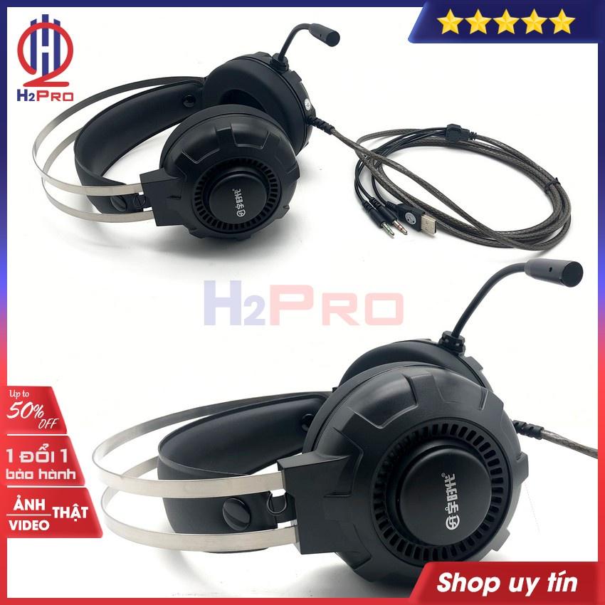 Tai nghe Gaming giả lập 7.1 USB H2Pro E-7005 cao cấp có micro-chống ồn-bass căng-nhạc hay (1 chiếc), tai nghe chụp tai gaming có dây-dây dài 1.5m