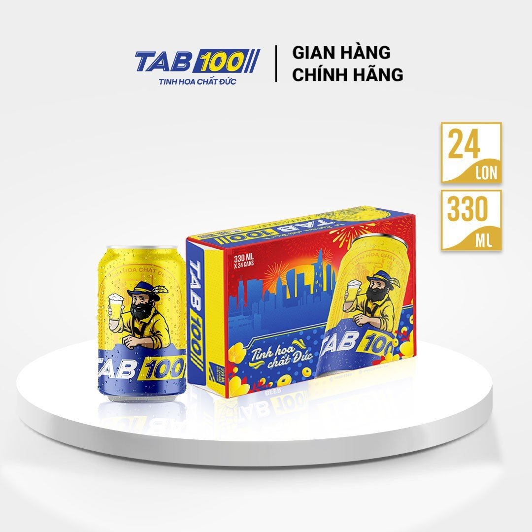 Bia lon TAB 100 thùng 24 lon (330ml/lon)