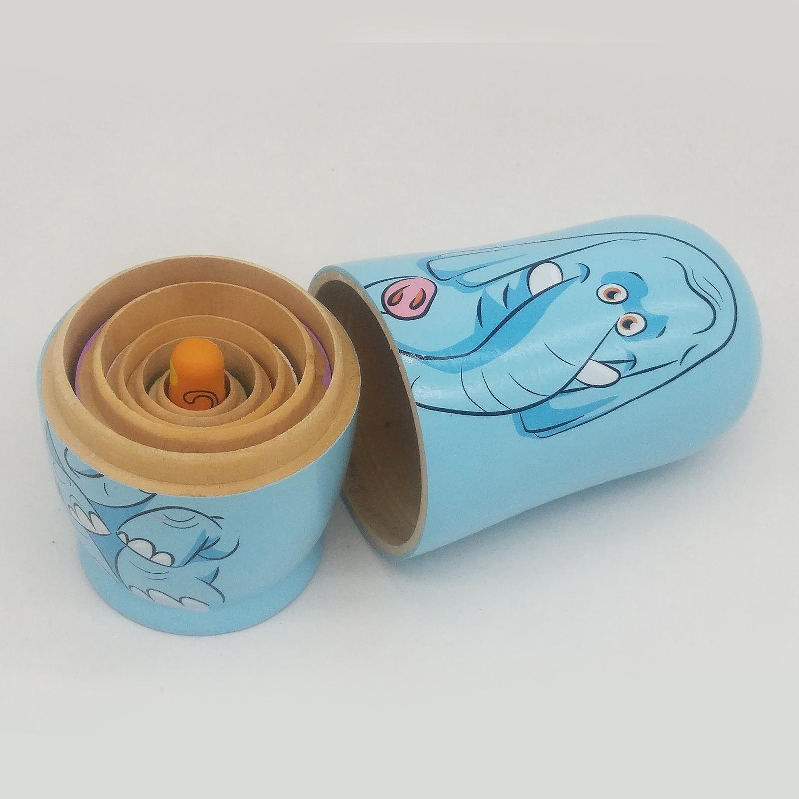 12 Pieces Matryoshka Russian Nesting Dolls Babushka Cartoon Animal Pattern