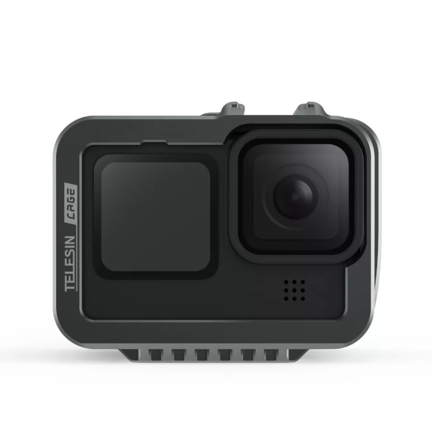 Vỏ Case Telesin GoPro 9 Hợp Kim Nhôm - Bảo Vệ GoPro 11 10 9 Chống Va Đập Gắn Thêm Được Nhiều Phụ Kiện GoPro Như Chân Máy, Đèn Flash, Micro, Nắp Pin (Hàng Chính Hãng)