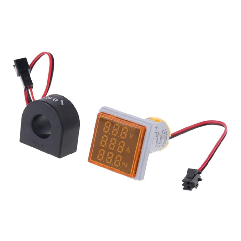 2x LED 3 in 1 Multifunction 60-500V 100A 20-75Hz Voltmeter Amp HZ Gauge