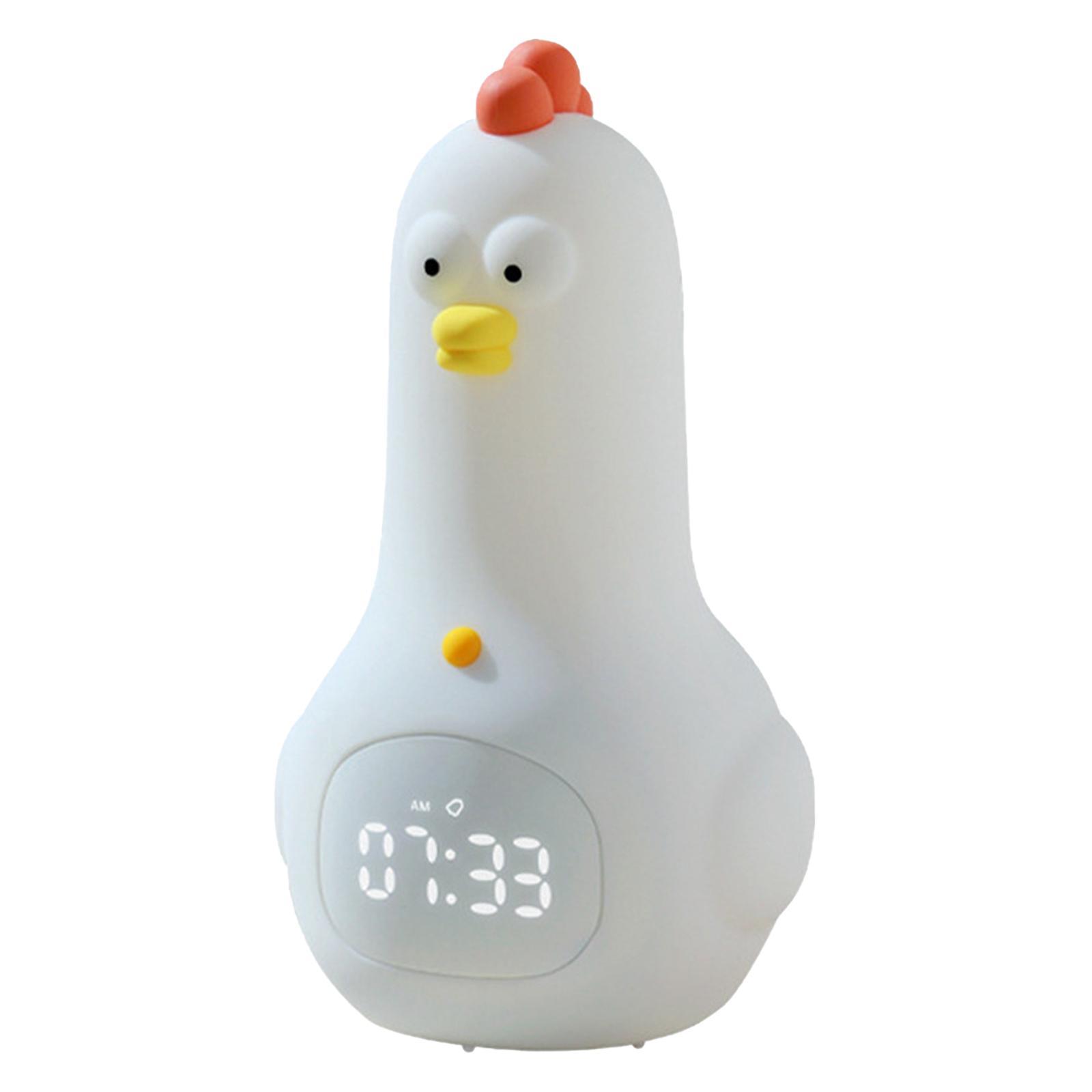 Chicken Silicone Night Light Electronic  Clock for Nursery Decoration