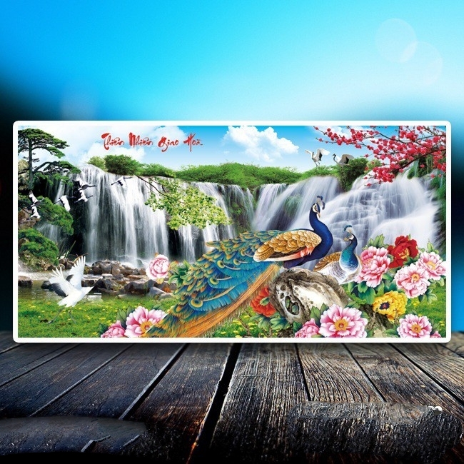 Tranh đính đá Thiên nhiên giao hòa 150x73cm - chưa đính
