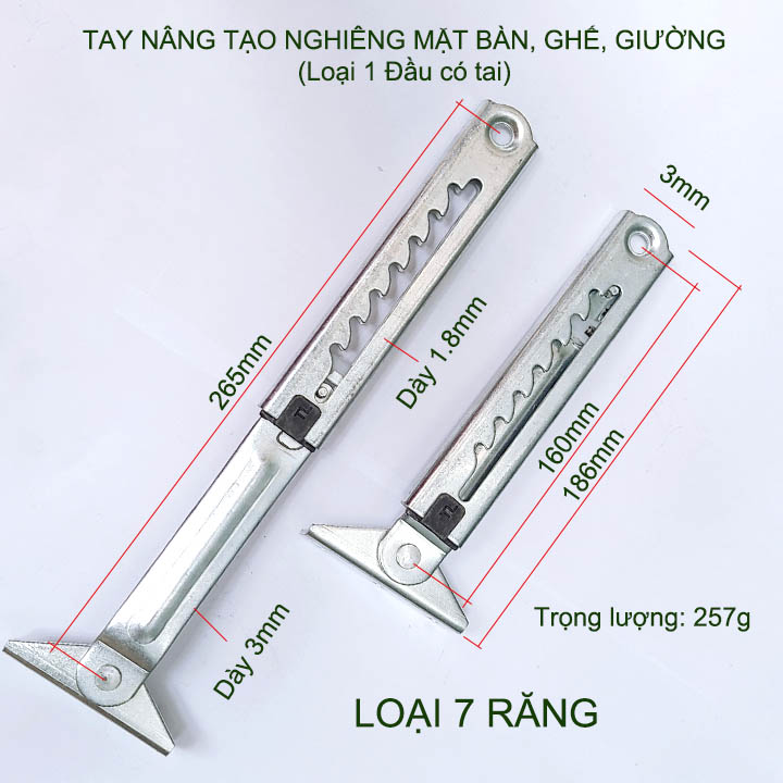 01 Thanh nâng, tạo độ nghiêng mặt bàn, ghế, giường làm bằng thép mạ chống gỉ