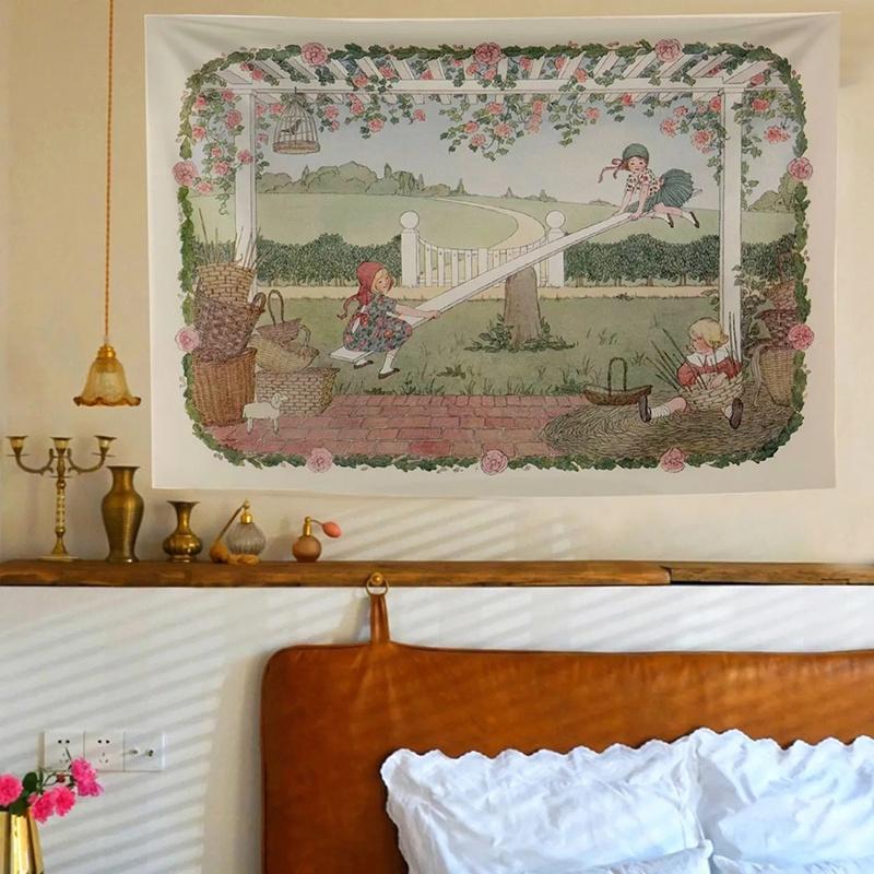 Thảm treo tường trang trí phòng phong cách cổ điển có dụng cụ lắp đặt tiện lợi