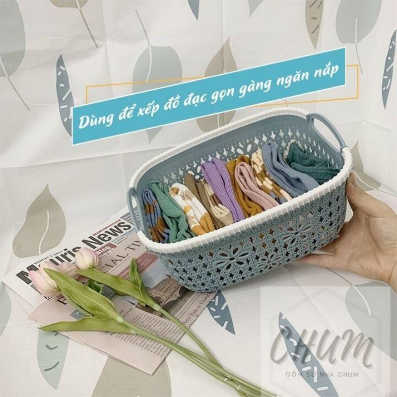 Giỏ nhựa đựng quần áo, tất, đồ cho bé